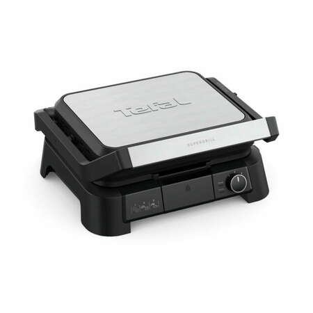 Gratar Electric Multifunctional Tefal SuperGrill 3-in-1 GC510DE0 2000W Placi Detasabile Invelis Antiaderent 3 Trepte de Temperatura Functie tip Cuptor si Barbeque Depozitare pe Verticala Argintiu/Negr