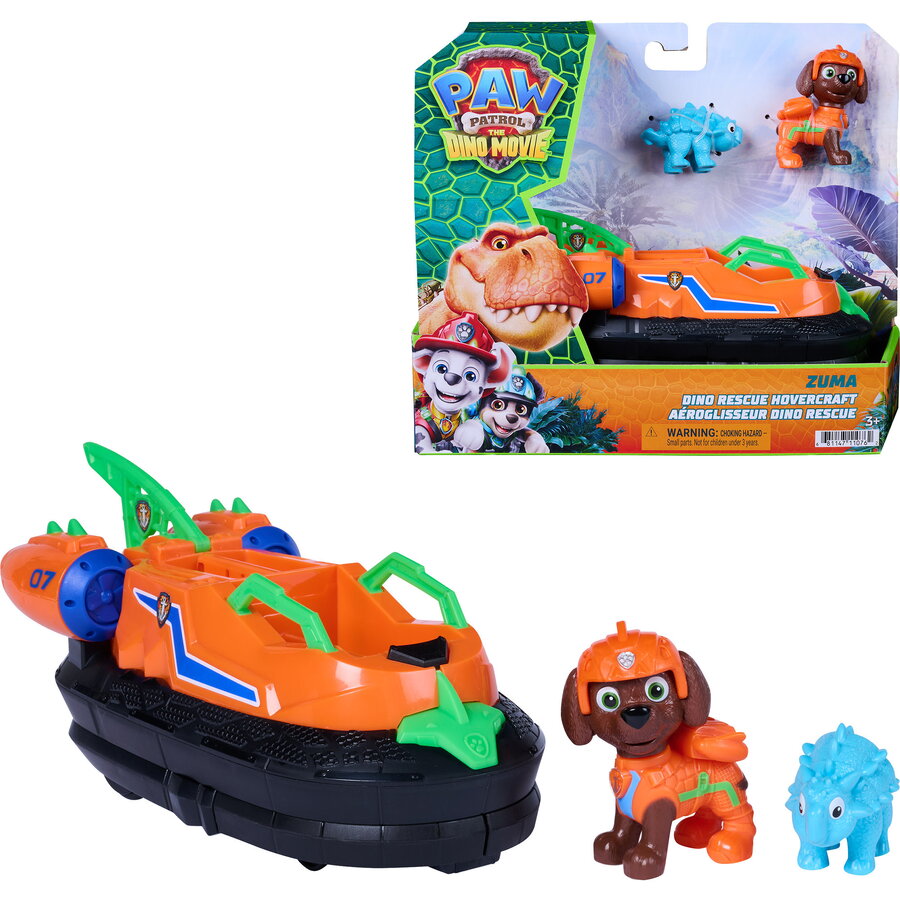 Jucărie Spinmaster Vehicul Paw Patrol:Dino Rescue Bulldozerul lui Rubble cu Figurina și Dinozaur 3Ani+ Portocaliu