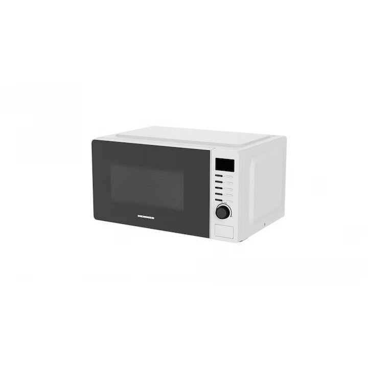Cuptor cu Microunde Heinner HMW-2060DWH 20L 700W 5 Trepte Putere 8 Programe Decongelare TImer Platou 24.5Cm Alb
