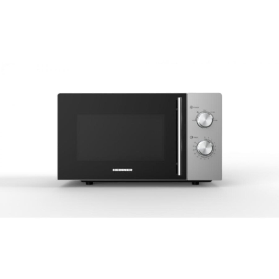 Cuptor cu Microunde Heinner HMW-20MSS 20L 700W Control Mecanic 5 Trepte Putere Decongelare Semnal Sonor Platou 25.5Cm Negru