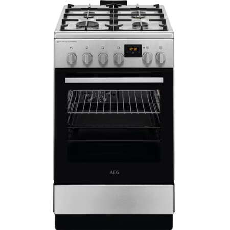 Aragaz AEG CKB56490BM Mixt 4 Arzatoare Cuptor Electric SteamBake AirFry Timer Grill Electric Clasa A 50Cm Argintiu