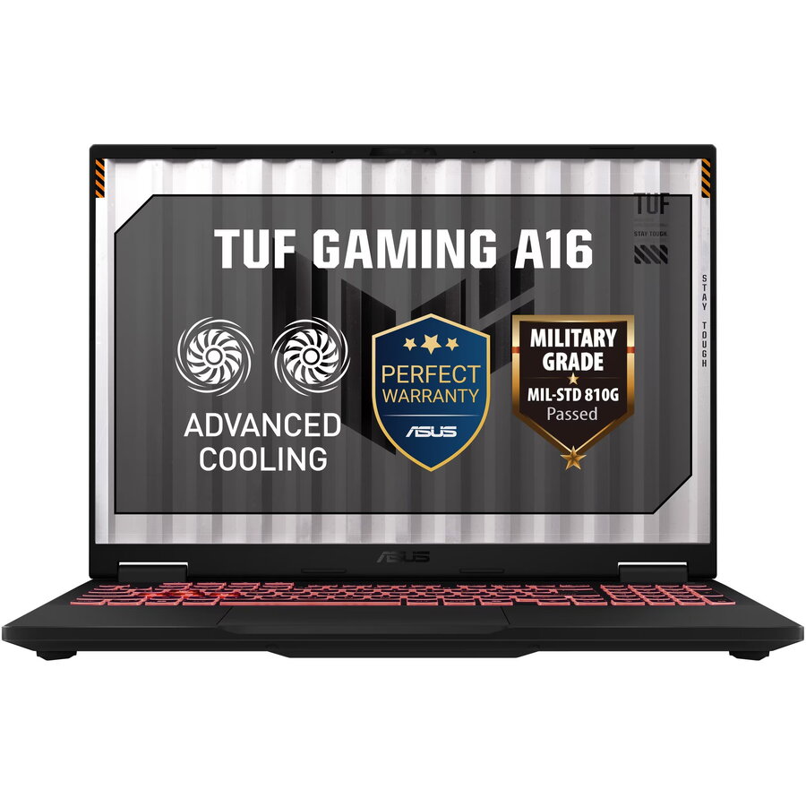 Laptop Asus Gaming TUF A16 FA608UMI AMD Ryzen 7 260 5.1GHz 16inch Full HD+ 144Hz IPS 16GB DDR5 RAM 512GB SSD NVIDIA GeForce RTX 5060 8GB GDDR7 No OS Jaeger Gray