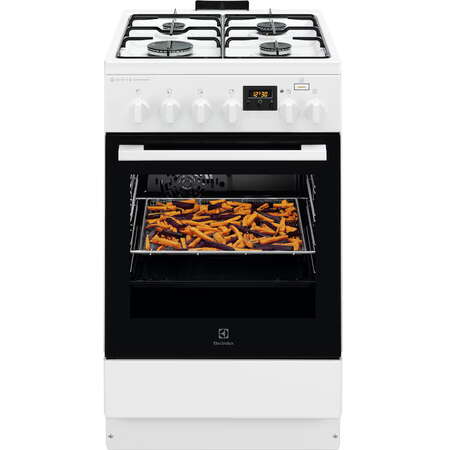 Aragaz Electrolux LKK560232W 4 Arzătoare Cuptor Electric Multifuncțional SteamBake AirFry 50Cm Alb