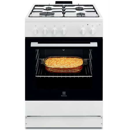Aragaz Electrolux LKG604012W 4 Arzătoare Autocurățare Catalitică Capac Metalic Grill Electric Rotisor 60x60Cm Negru