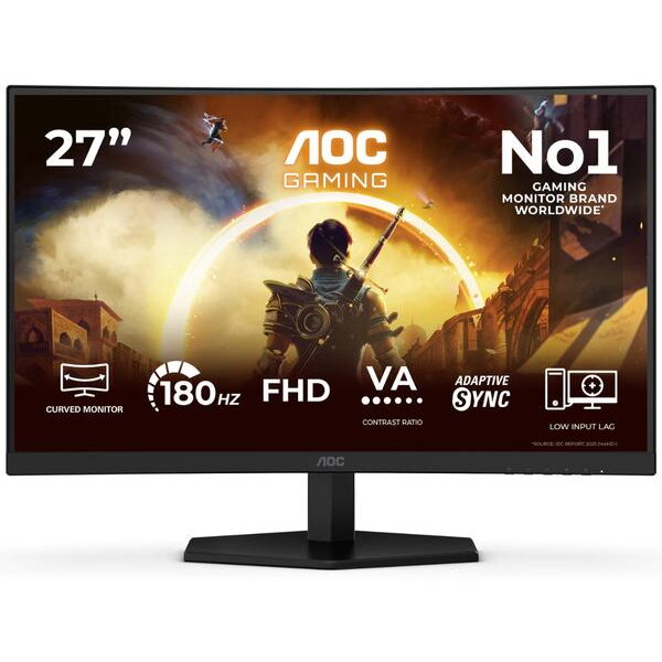 Monitor AOC Gaming C27G42FE 27inch FHD Curved VA 1500R 180Hz 4ms Negru