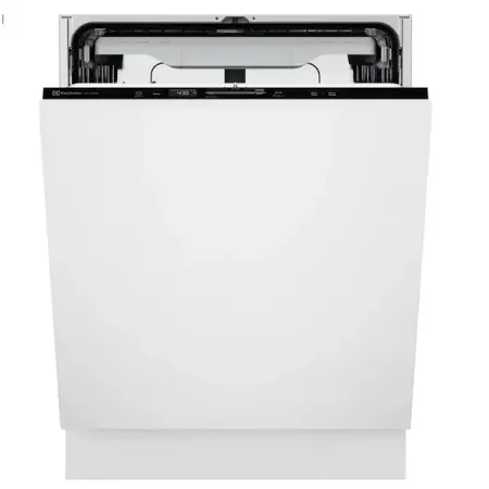 Masina de Spalat Vase Electrolux E62LD220S Seria 600 Incorporabila 14 Seturi 8 Programe Brat Satellite Maxi Flex AirDry QuickSelect Semnalizare Luminoasa pe Podea 60cm Argintiu