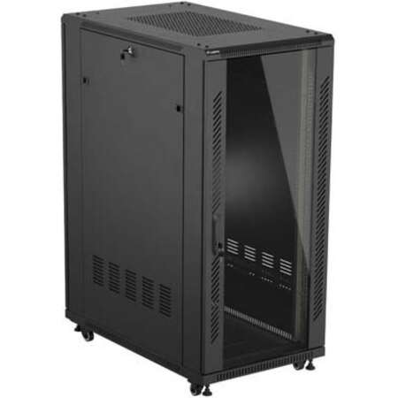 Cabinet Metalic Lanberg 19inch 27U Glass Black