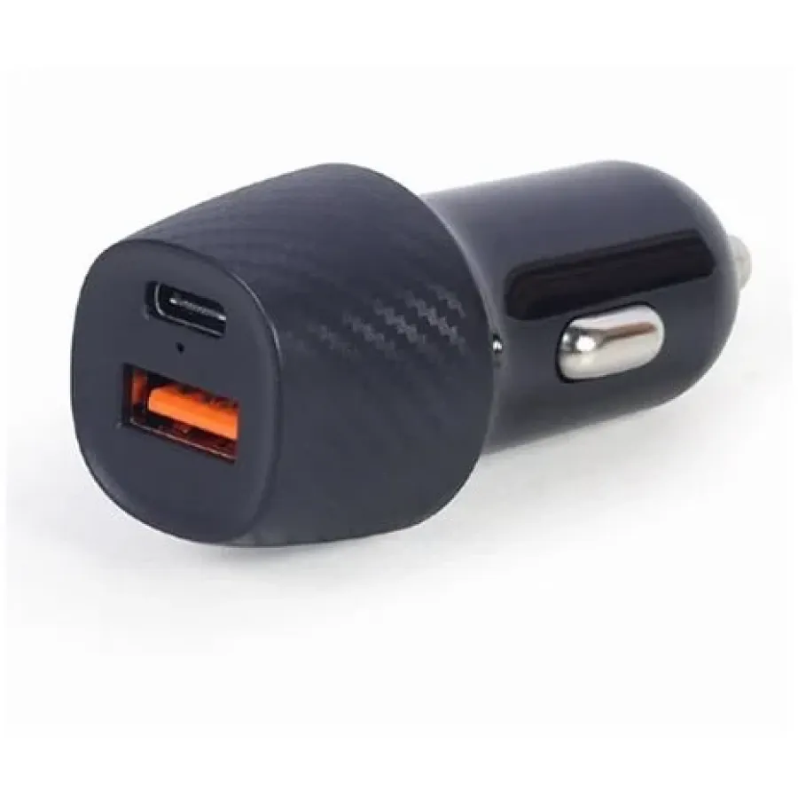 Incarcator Auto Lamtech 1xUSB 1xType-C PD25W USB 18W Negru