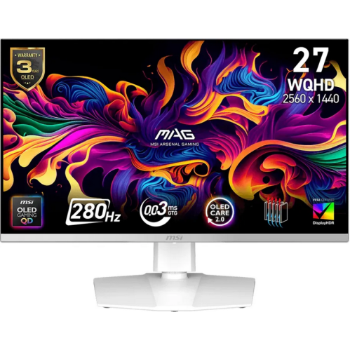 Monitor MSI MAG 272QPW QD-OLED X28 26.5inch 2560 x 1440pixeli 0.03ms GTG Alb