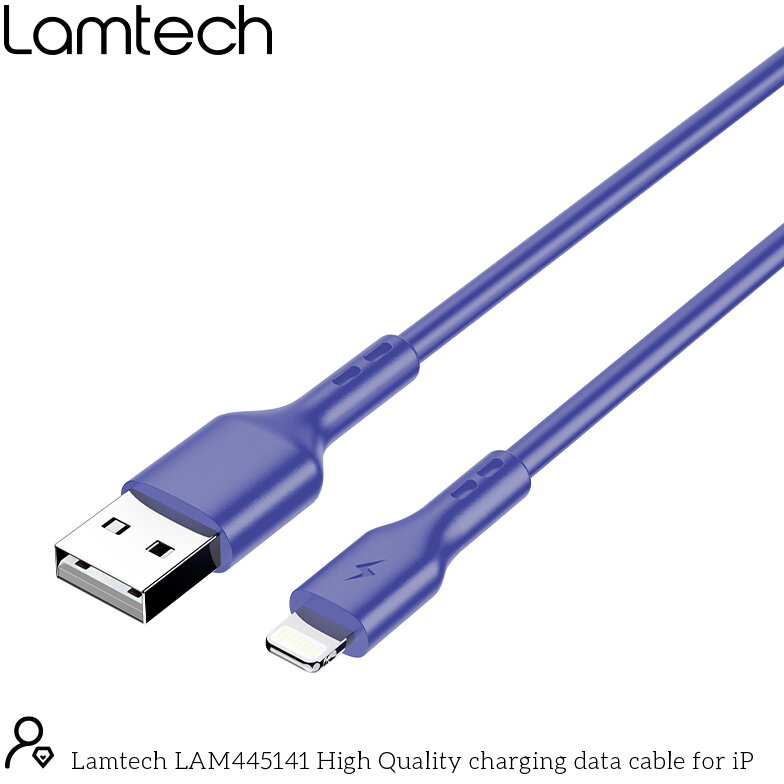 Cablu Date Și Încărcare Lamtech USB La Lightning 2.4A 1M Albastru — imaginea 3