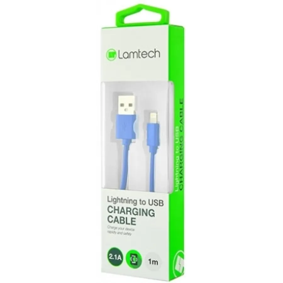 Cablu Date Și Încărcare Lamtech USB La Lightning 2.4A 1M Albastru