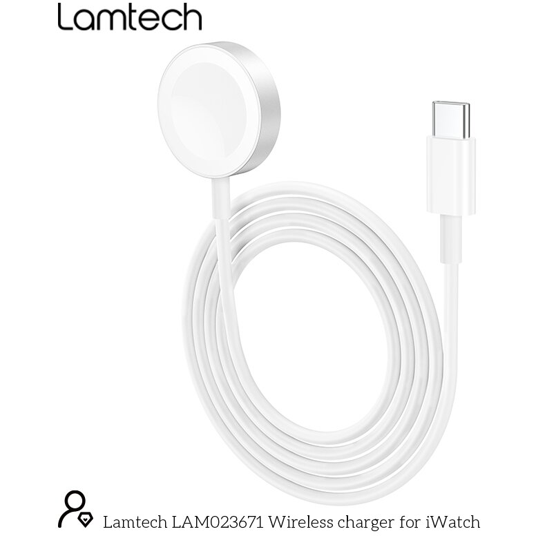 Cablu Încarcare iWatch Lamtech Type-C 1.2M Slim Alb — imaginea 4