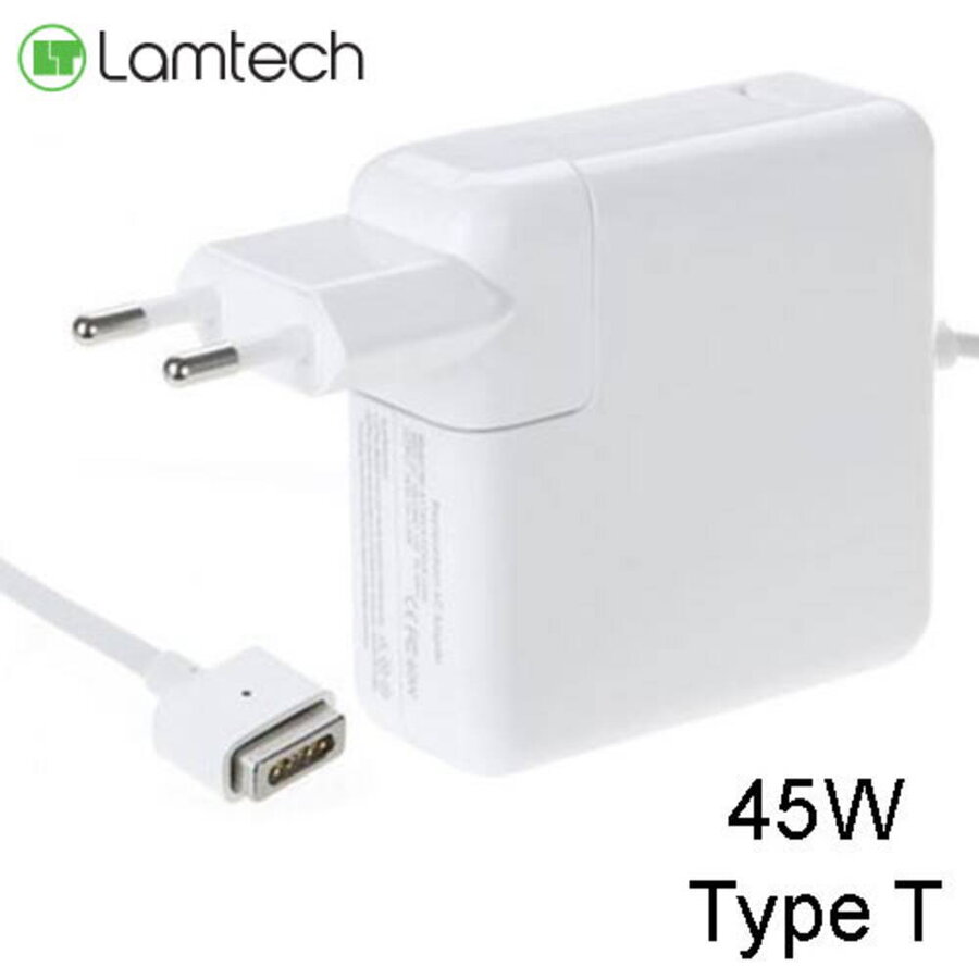 Incarcator Rețea Magsafe 2 Lamtech Compatibil iPad Și Macbook Type T 45W 1485V 305A Alb