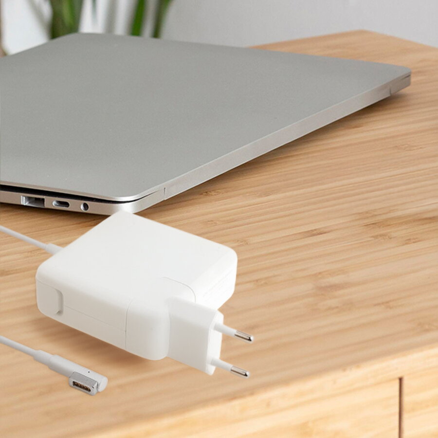 Incarcator Rețea Magsafe 1 Lamtech Compatibil iPad Și Macbook Type L 45W 145V 31A Alb — imaginea 2