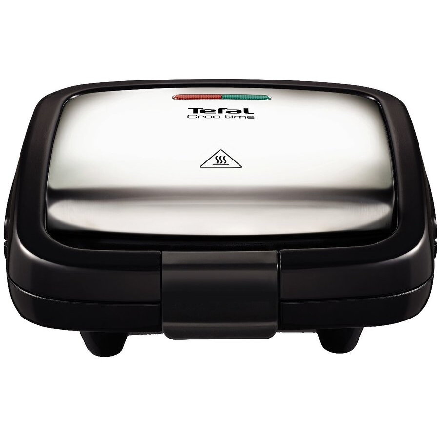 Sandwich-Maker Tefal SM193D34 Croc Time 700W Mâner Izolat Termic Înveliș Antiaderent Inox / Negru