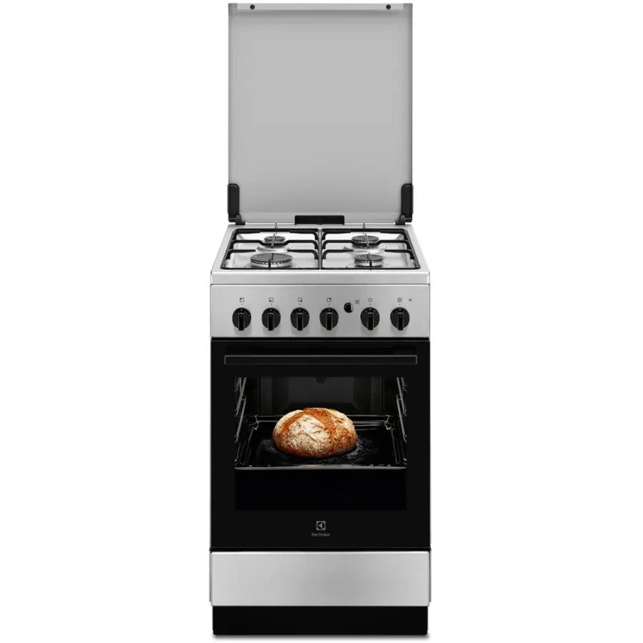 Aragaz Electrolux LKG504015X Gaz Capac Metalic Autocurățare Catalitică Timer Mecanic 50x60Cm Diuze GPL Argintiu