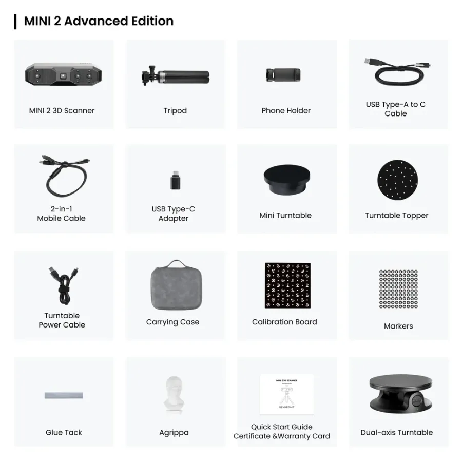 Scanner 3D Portabil Revopoint Mini 2 - Advanced Edition Gri/Negru — imaginea 6