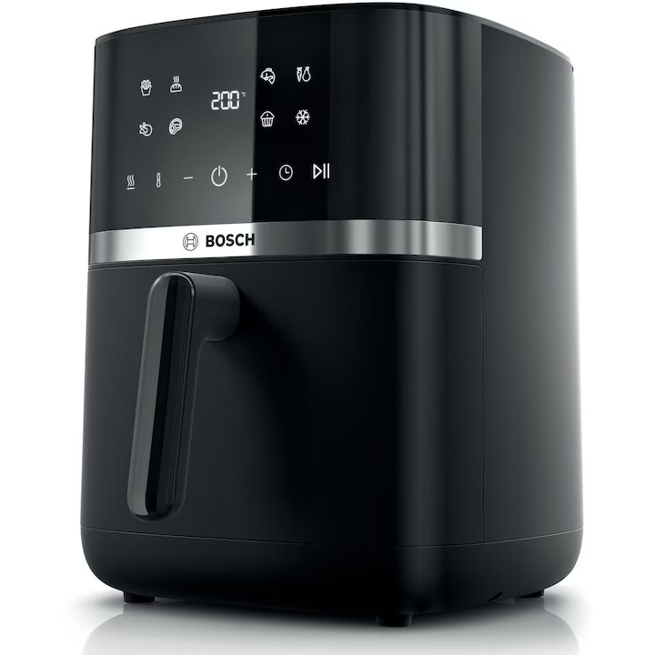 Friteuza cu aer cald Bosch MAF462B1, 2050W, 7 programe, Capacitate 6.1 l, set grill, încălzire dublă, Touch control, afișaj digital, curățare ușoară, Negru — imaginea 2