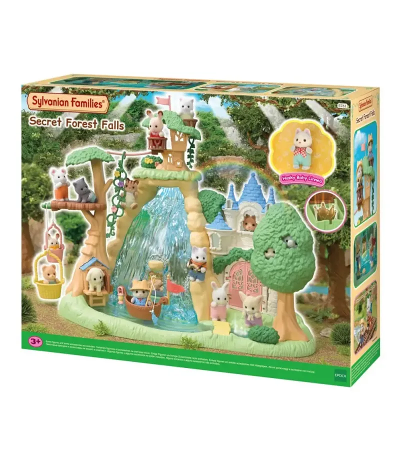 Cascada Epoch Sylvanian Families Pădurea Secretă și Figurina Husky +3ani Multicolor