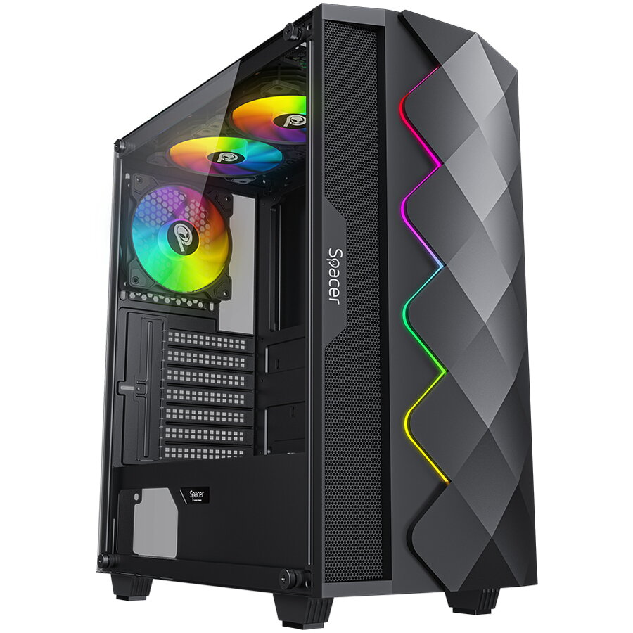 Carcasa Spacer QUARTZ ATX MidTower Negru