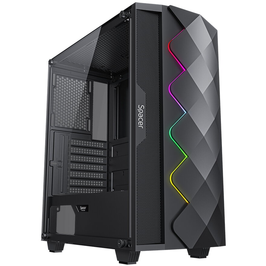 Carcasa Spacer QUARTZ ATX MidTower Negru