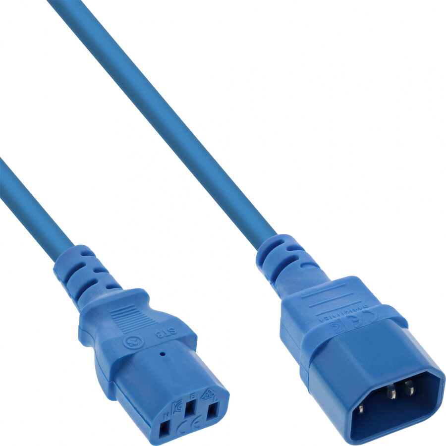 Cablu Prelungitor pentru Alimentare InLine C13 - C14 2m Albastru
