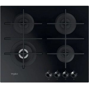 Plita Incorporabila Whirlpool GOWL628NBEE Gaz 4 Arzatoare Gratare Fonta MultiStep 60cm Negru