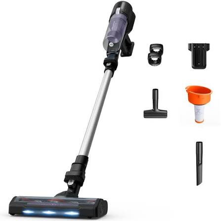 Aspirator Vertical Rowenta X-Pert 5.80 RH5A31E0 150 W 18.5V Autonomie 40 Minute Filtrare 99.9% Recipient 0.44 L Perie Cu LED Panou Digital Greutate Redusă Violet & Argintiu