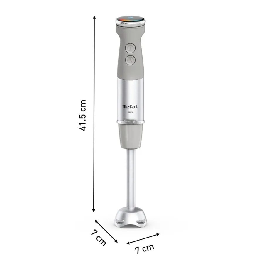 Blender Vertical Tefal Quickchef+ HB673B30 20 Viteze Funcție Turbo Tocător 0.5L Pahar Gradat 0.8L Tel Lame Powelix Picior Inox Putere 1000W Gri/Argintiu — imaginea 5