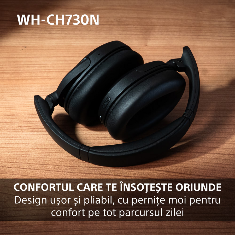 Căști Sony WH-CH730NL Wireless Bluetooth Noise Cancelling Multipoint connection Microfon Egalizator pe 10 benzi Quick Charge Autonomie 75 ore Albastru — imaginea 4