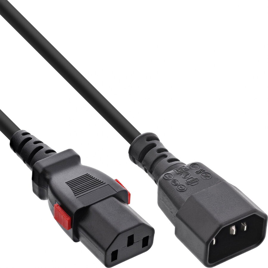 Cablu Prelungitor pentru Alimentare InLine C13 - C14 3m Negru
