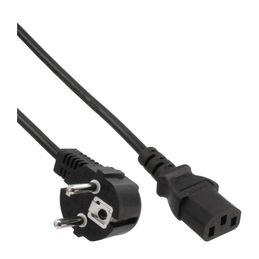 Cablu de Alimentare InLine Schuko - C13 0.3m Negru