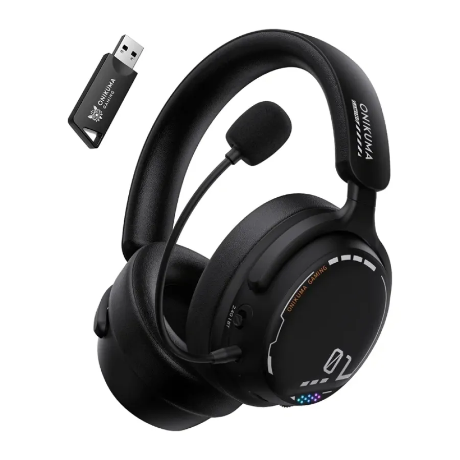 Căști Gaming Onikuma GT886 Microfon Detașabil Bluetooth / 2.4GHz Autonomie până la 60 Ore Negru