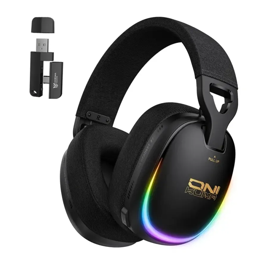 Căști Gaming Onikuma GT805 Iluminare RGB Compatibile PC / PS4 / PS5 / Nintendo Switch Negru