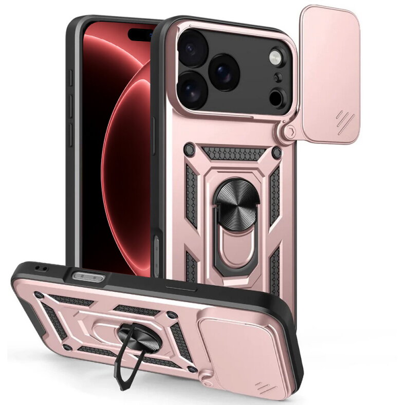 Husa Techsuit Apple iPhone 18 Pro / 17 Pro CamShield Roz Auriu