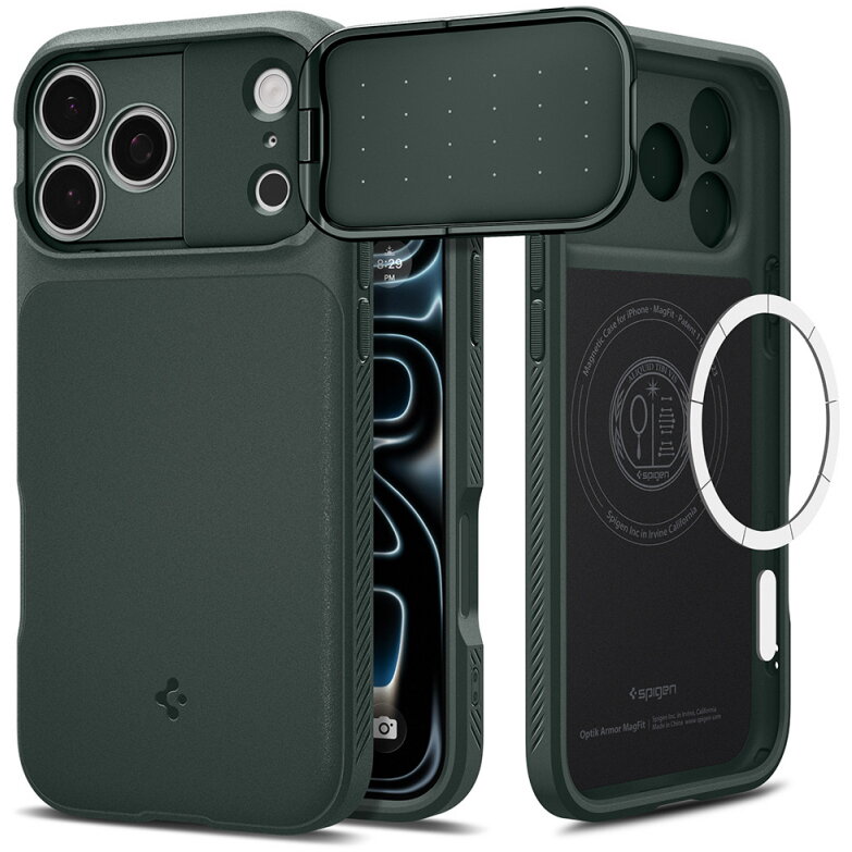 Husa Spigen Apple iPhone 18 Pro / 17 Pro Optik Armor Verde