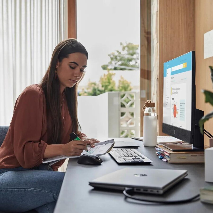 Sistem All-in-One Hewlett Packard ProOne 440G9 Intel Core I5-12500T 23.8"FHD IPS 16GB DDR4 512GB SSD Intel UHD Graphics 770 Windows 11Pro Black Silver — imaginea 4