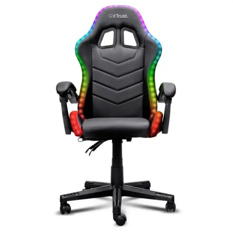 Scaun Gaming Trust GXT 704 Roniq RGB 5 Roți Gas Lift Piele Maxim 110kg Negru