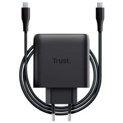 Incarcator Rețea Trust Maxo 65W Cablu 200cm 2x USB-C Negru