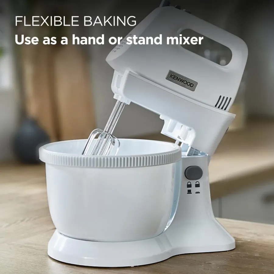 Mixer de Mână Kenwood Chefette Lite HMP32.A0WH Capacitate Bol 3.4L 5 Viteze + Turbo 450W Alb — imaginea 3