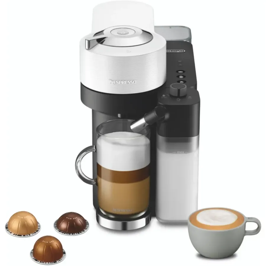 Espressor Automat cu Capsule Nespresso Vertuo Lattissima ENV300.W Rezervor Apa 1.5L Carafa Lapte 0.5L 1500W Alb