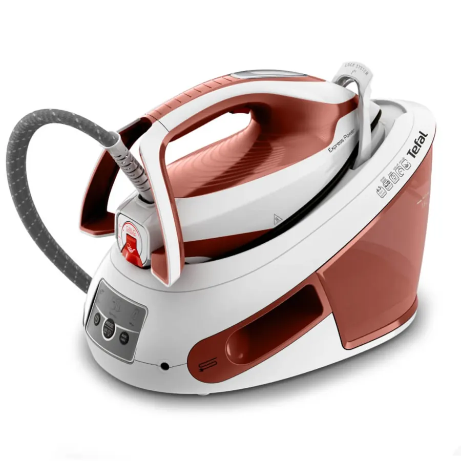Statie De Călcat Tefal Express Power SV8110E0 2800W 420G/Min 1.8L Durilium Airglide Autoclean Mod Eco Abur Vertical Anticalcar Alb/Portocaliu — imaginea 3