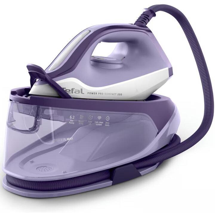Statie De Călcat Tefal Power Pro Compact SV6211E0 2400W 370G/Min 1.7L Ceramic Xpress Glide Mod Eco Abur Vertical Anticalcar Alb/Violet