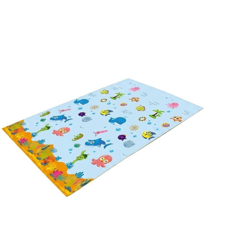 Covor De Joacă U-grow Spumă Pliabil 2 Fete Impermeabil Izolant 180 X 120 X 1Cm Design Marin