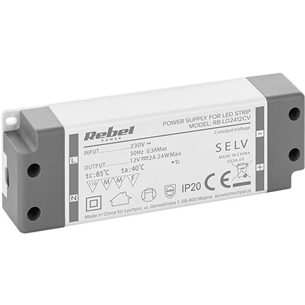 Rebel ALIMENTATOR BANDA LED IP20 12V 2A 24W