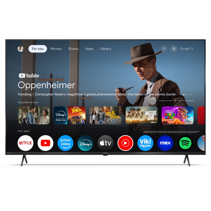 Televizor QLED Smart Sharp 55HP5265E 55Inch / 139CM Google TV 4K Ultra HD Dolby Vision Clasa F Negru