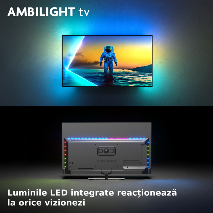 Televizor OLED Smart Philips Ambilight 55OLED820/12 55Inch / 139CM 4K Ultra HD Google TV 100Hz Clasa G — imaginea 6