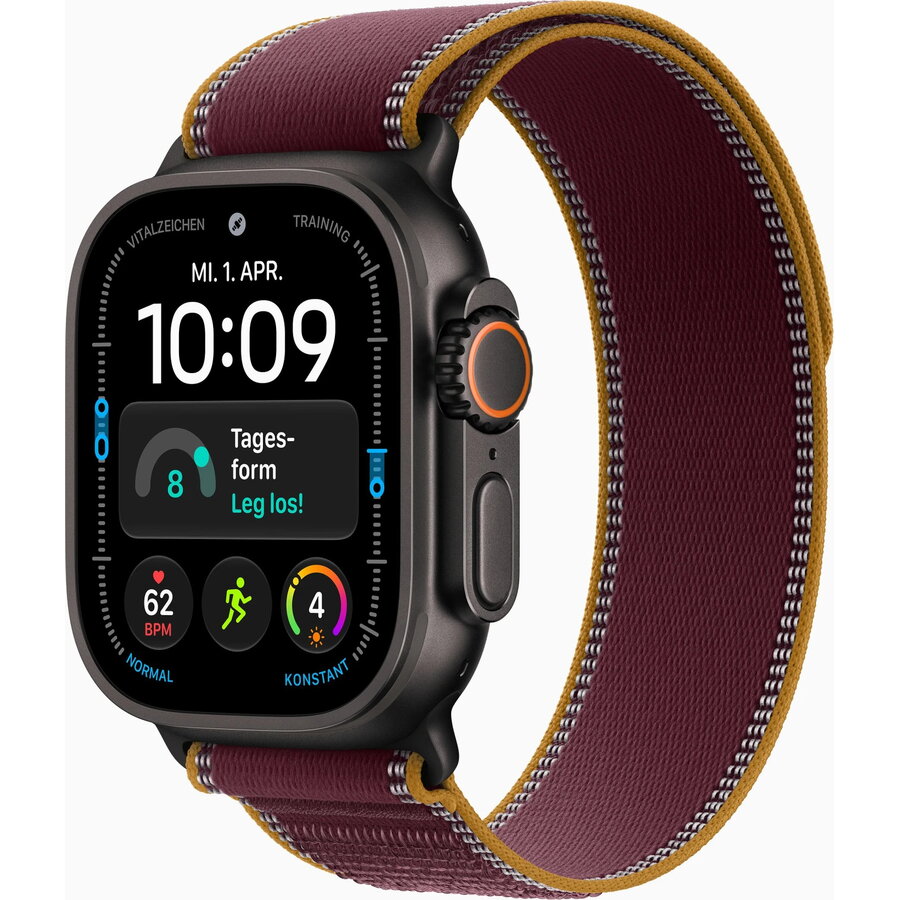 Smartwatch Apple Watch Ultra 4 2026 5G 49mm Black Titanium Case Trail Loop M/L Burgundy