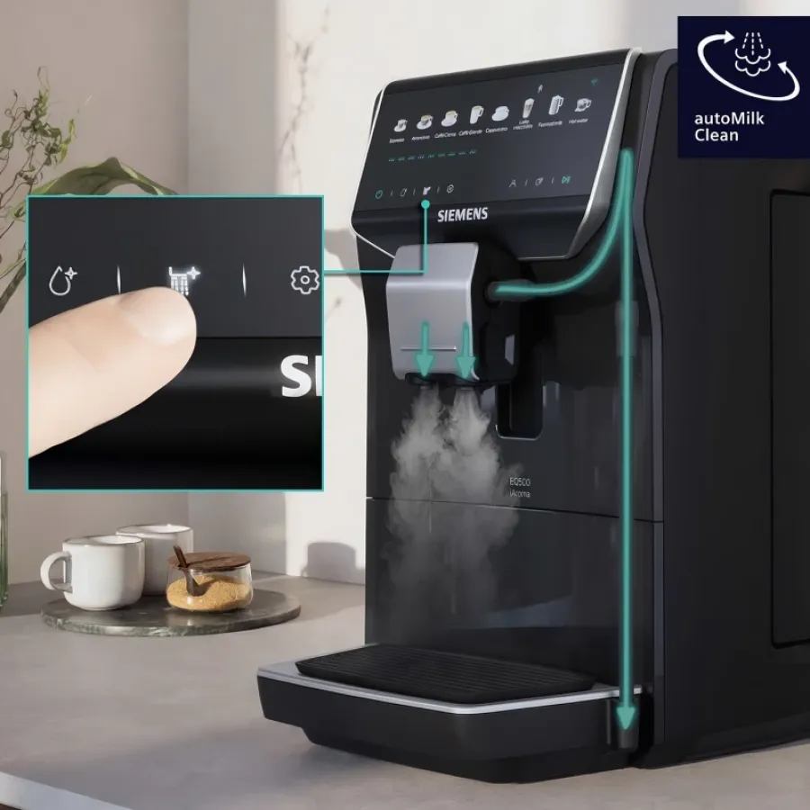 Espressor Automat Siemens EQ500 iAroma TP553E07 Rezervor Apa 1.8L Recipient Cafea 300G Presiune 15 Bari Compatibil Home Connect 1500W Negru — imaginea 6