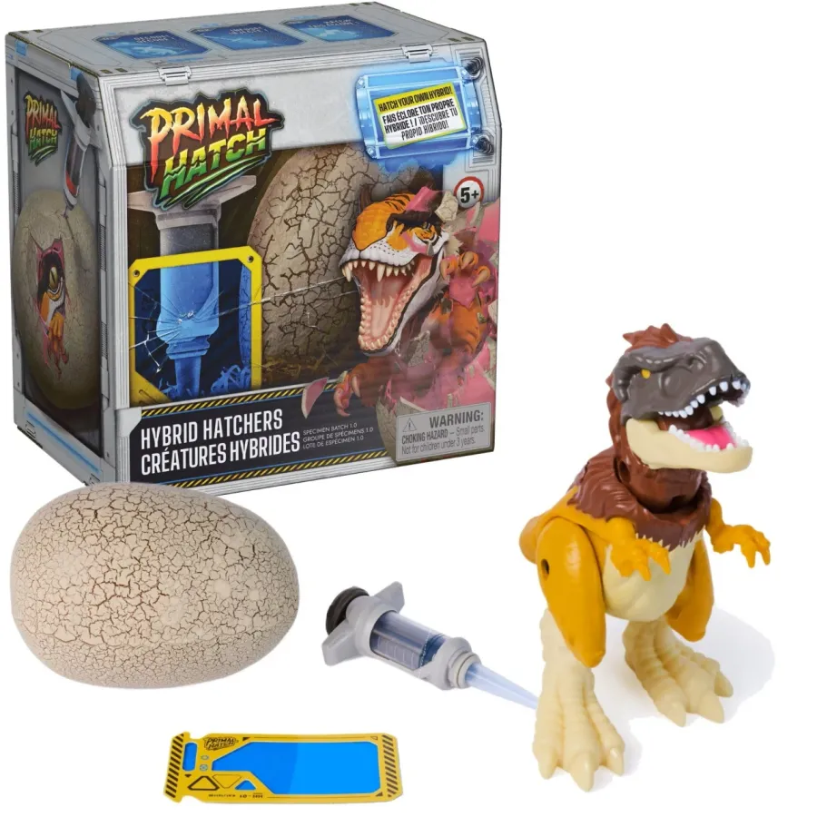 Figurina Surpriza Primal Hatch Spin Master Hybrid Hatchers Dinozaur 4 Ani+